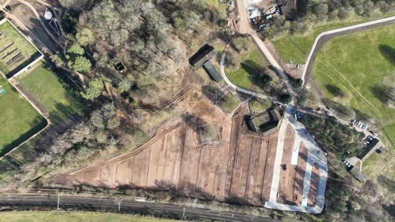 The new car park under construction