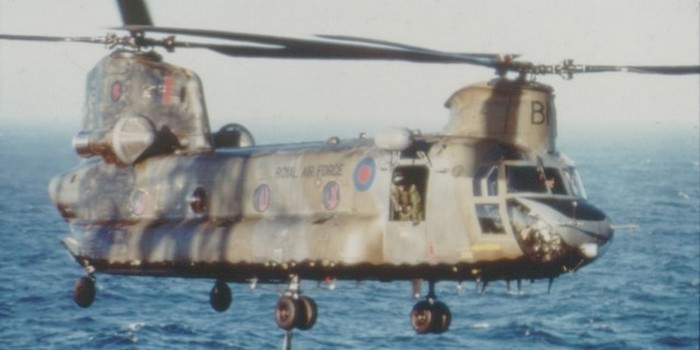 Over water in the Falklands